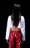 オージーオーディー(OZOD) freewill sleeve crop top_white