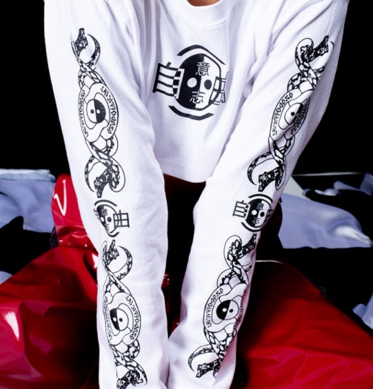 オージーオーディー(OZOD) freewill sleeve crop top_white