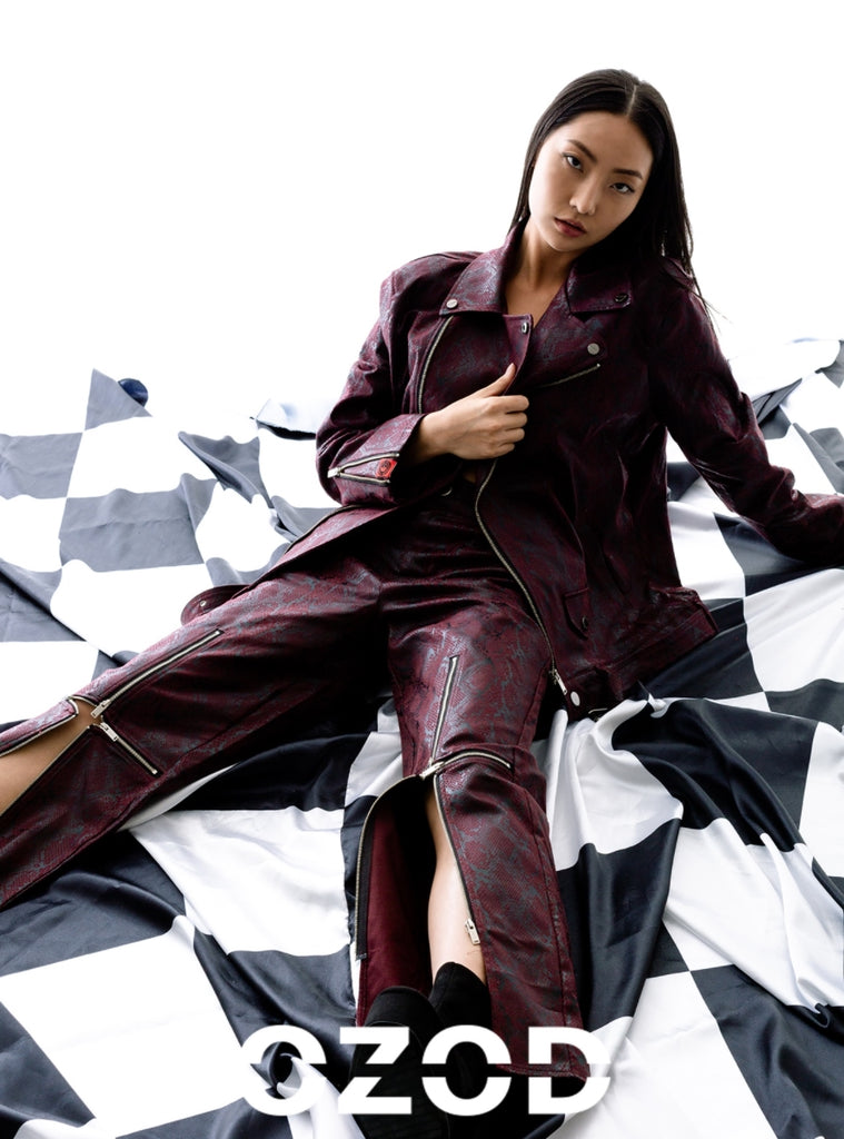 オージーオーディー(OZOD) phyton rider jacket_wine