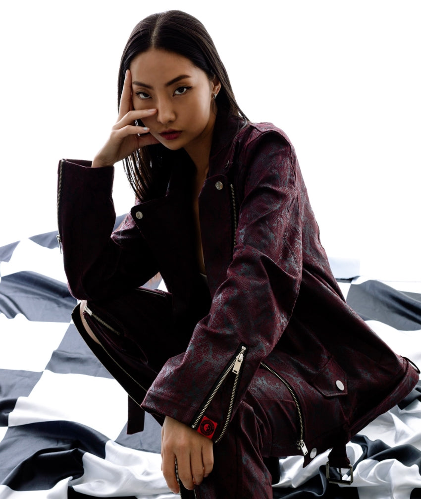 オージーオーディー(OZOD) phyton rider jacket_wine
