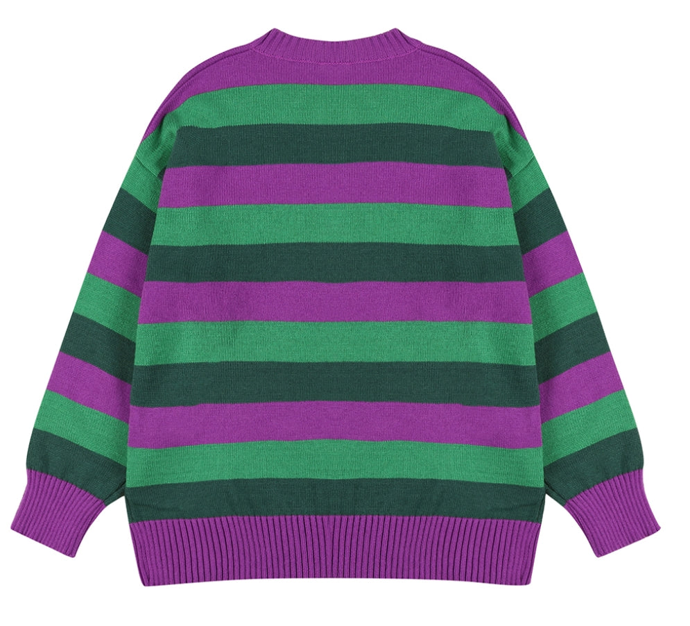 ワンダービジター(WONDER VISITOR)    Logo Triple Stripe Knit