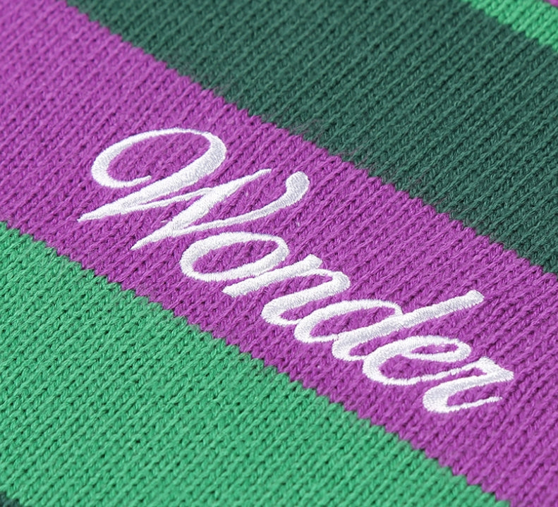 ワンダービジター(WONDER VISITOR)    Logo Triple Stripe Knit