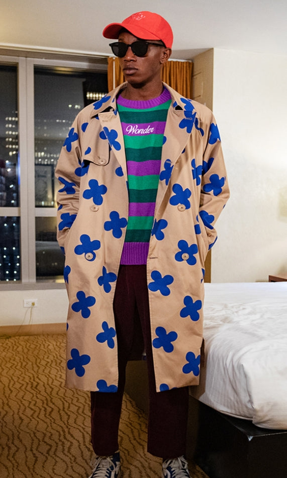 ワンダービジター(WONDER VISITOR)   Flower pattern oversize Trench coat