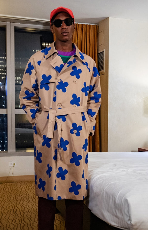 ワンダービジター(WONDER VISITOR)   Flower pattern oversize Trench coat