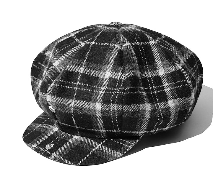 セイントペイン(SAINTPAIN) SP Muse Check Newsboy Hat-Black