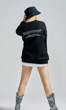 セイントペイン(SAINTPAIN)  SP Out Line Logo Crew Neck-Black