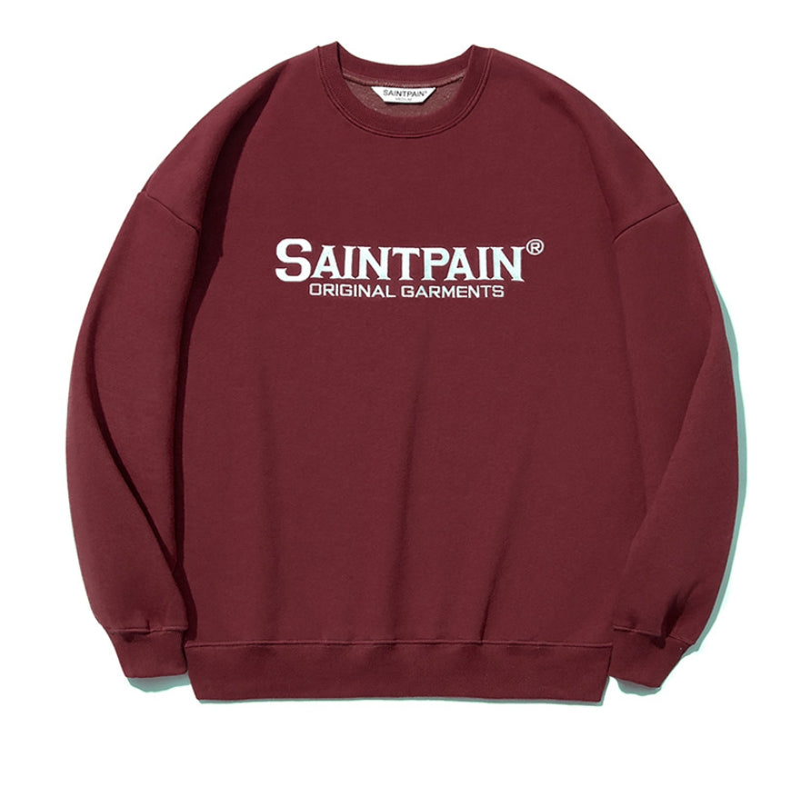 セイントペイン(SAINTPAIN) SP OG Logo Crew Neck-Wine