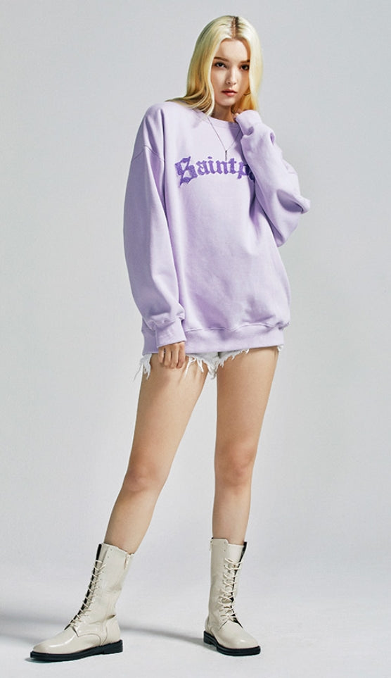 セイントペイン(SAINTPAIN) SP Arch Logo Crew Neck-Light Purple