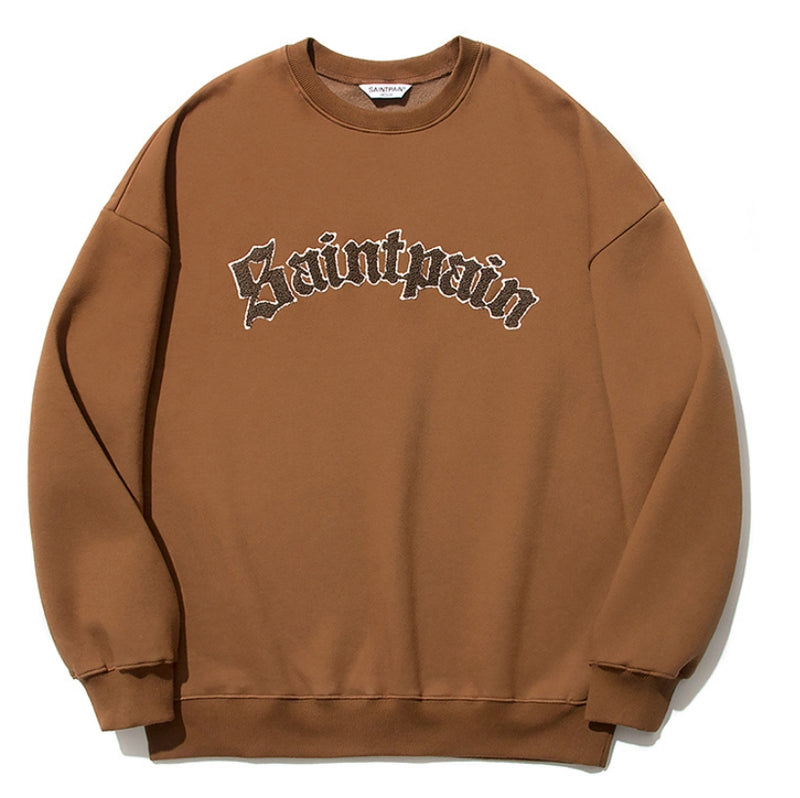 セイントペイン(SAINTPAIN)  SP Arch Logo Crew Neck-Brown