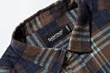 セイントペイン(SAINTPAIN)  SP Loose Fit Panel Check Shirts-Mint Brown