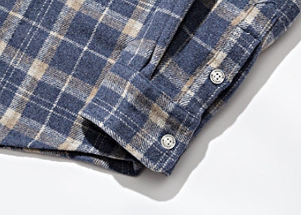 セイントペイン(SAINTPAIN)  SP Loose Fit Muse Check Shirts-Blue