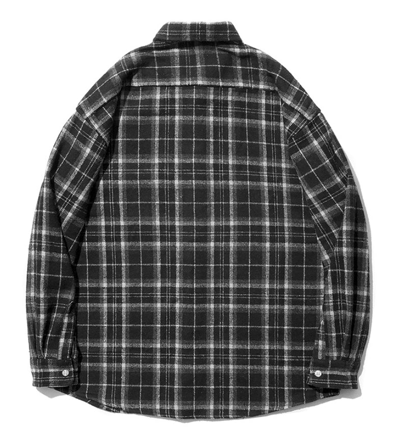 セイントペイン(SAINTPAIN)  SP Loose Fit Muse Check Shirts-Black