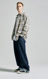セイントペイン(SAINTPAIN)  SP Loose Fit Muse Check Shirts-Beige