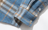 セイントペイン(SAINTPAIN) SP Loose Fit Wide Check Shirts-Blue