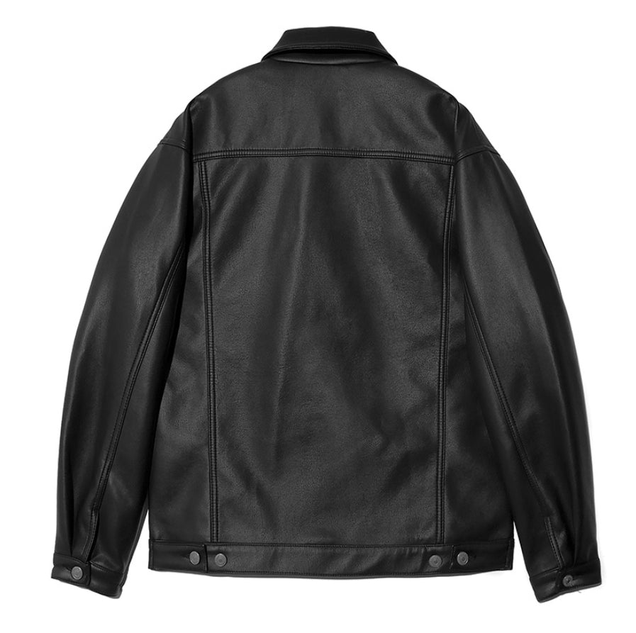 セイントペイン(SAINTPAIN) SP Fleather Trucker Jacket-Black