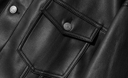 セイントペイン(SAINTPAIN) SP Fleather Trucker Jacket-Black