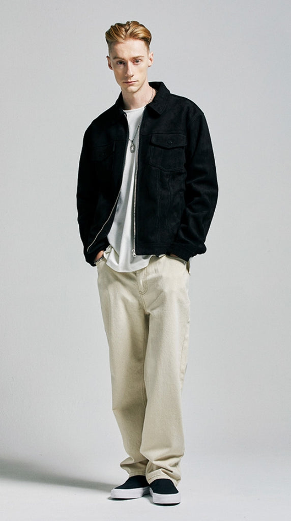 セイントペイン(SAINTPAIN) SP Suede Trucker Jacket-Black