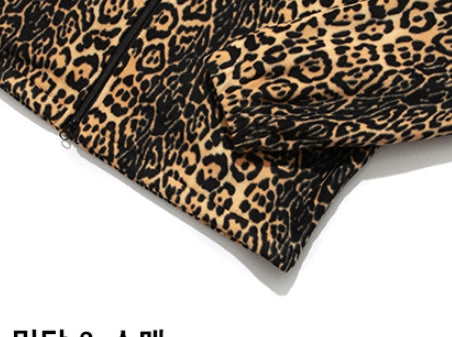 セイントペイン(SAINTPAIN) SP Leopard Fleece Zip Up Jacket-Yellow