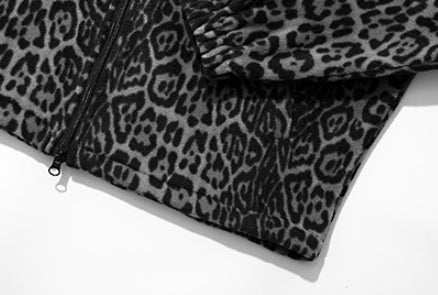 セイントペイン(SAINTPAIN) SP Leopard Fleece Zip Up Jacket-Gray