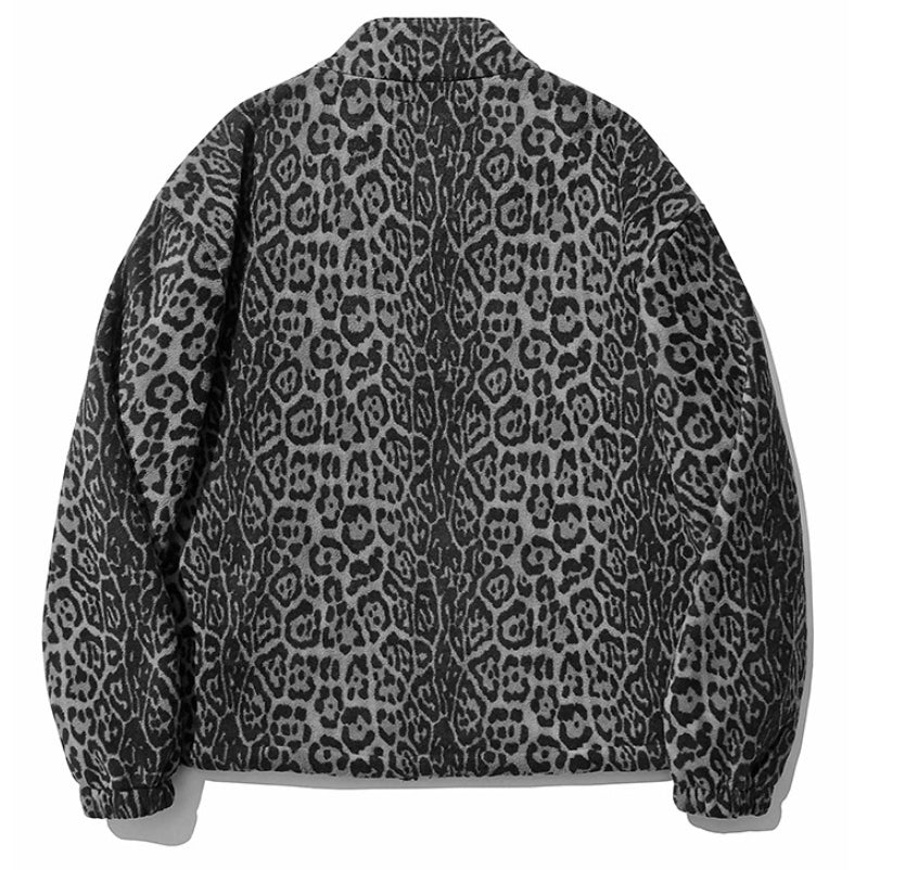 セイントペイン(SAINTPAIN) SP Leopard Fleece Zip Up Jacket-Gray