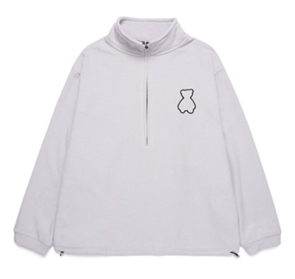 AQO_studiospace(アコスタジオスペース) AQO BEAR FLEECE HALF ZIP-UP GREY