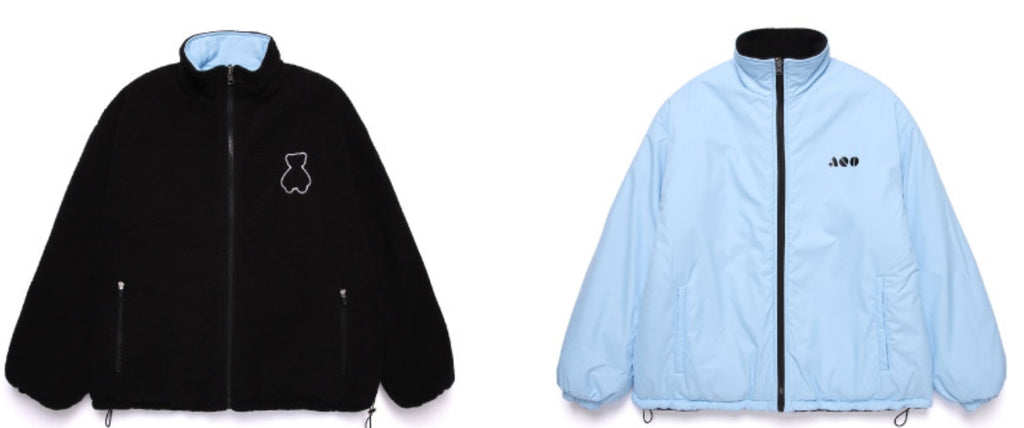 AQO_studiospace(アコスタジオスペース) AQO BEAR REVERSIBLE FLEECE JACKET BLACK
