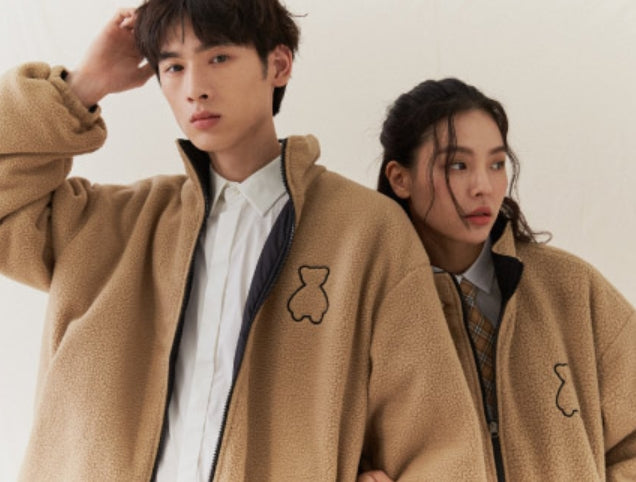 AQO_studiospace(アコスタジオスペース) AQO BEAR REVERSIBLE FLEECE JACKET BROWN