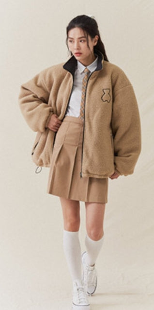 AQO_studiospace(アコスタジオスペース) AQO BEAR REVERSIBLE FLEECE JACKET BROWN