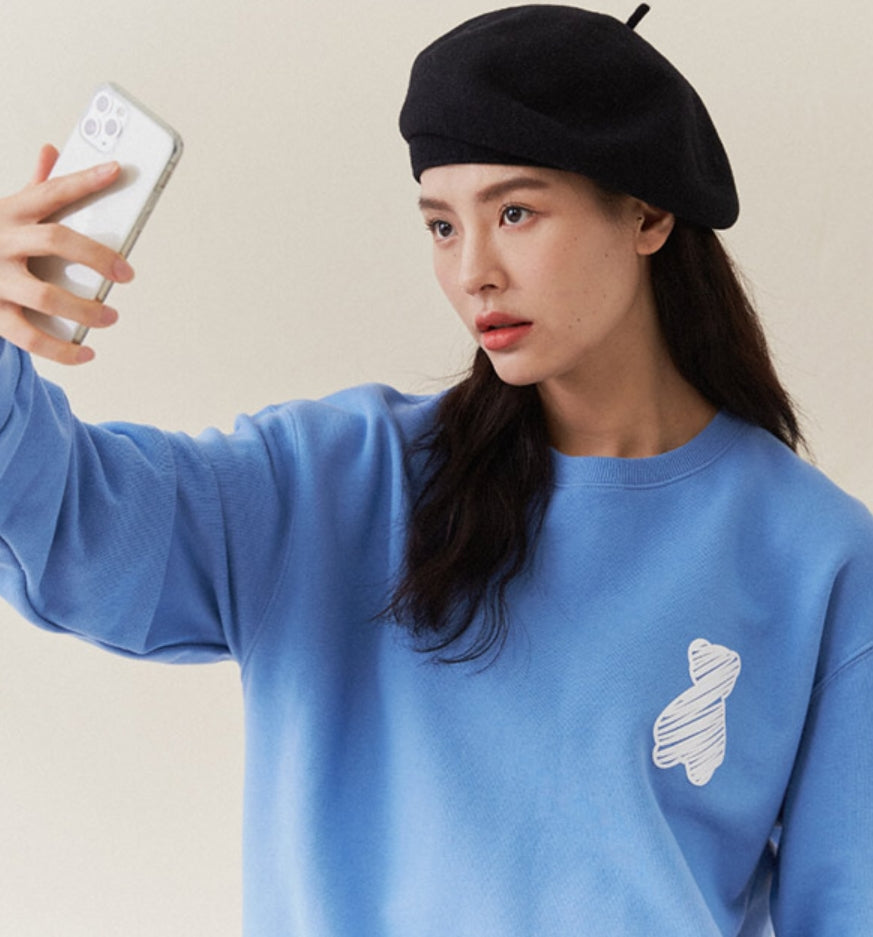 AQO_studiospace(アコスタジオスペース) AQO BEAR SWEATSHIRTS BLUE