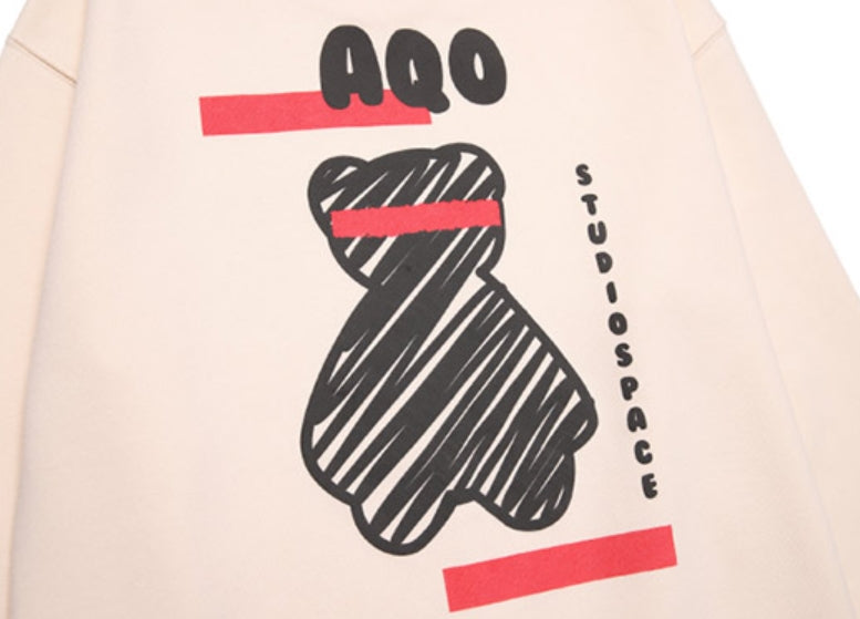 AQO_studiospace(アコスタジオスペース) AQO BEAR SWEATSHIRTS IVORY