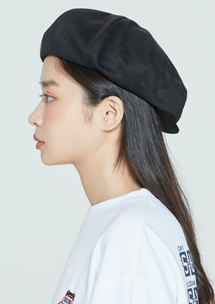 ロマンティッククラウン(ROMANTIC CROWN)  LAUREL LOGO SUEDE NEWS BOY CAP_BLACK