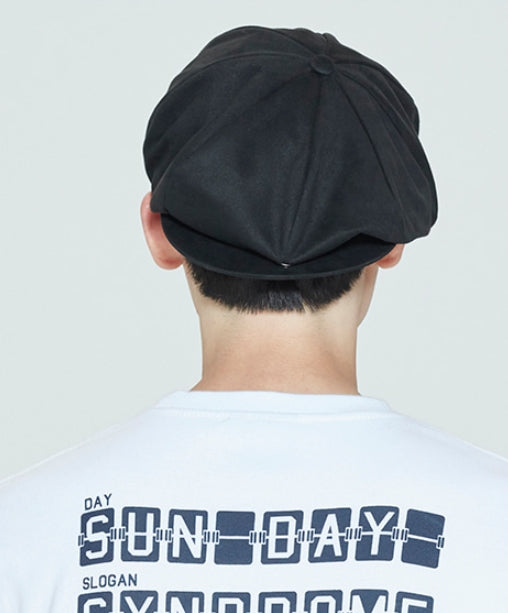 ロマンティッククラウン(ROMANTIC CROWN)  LAUREL LOGO SUEDE NEWS BOY CAP_BLACK