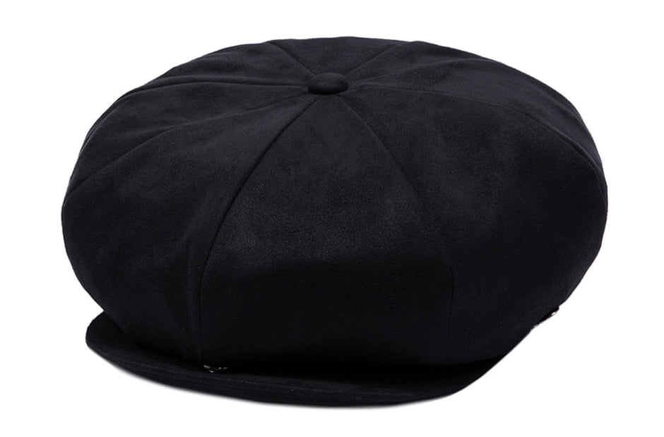 ロマンティッククラウン(ROMANTIC CROWN)  LAUREL LOGO SUEDE NEWS BOY CAP_BLACK