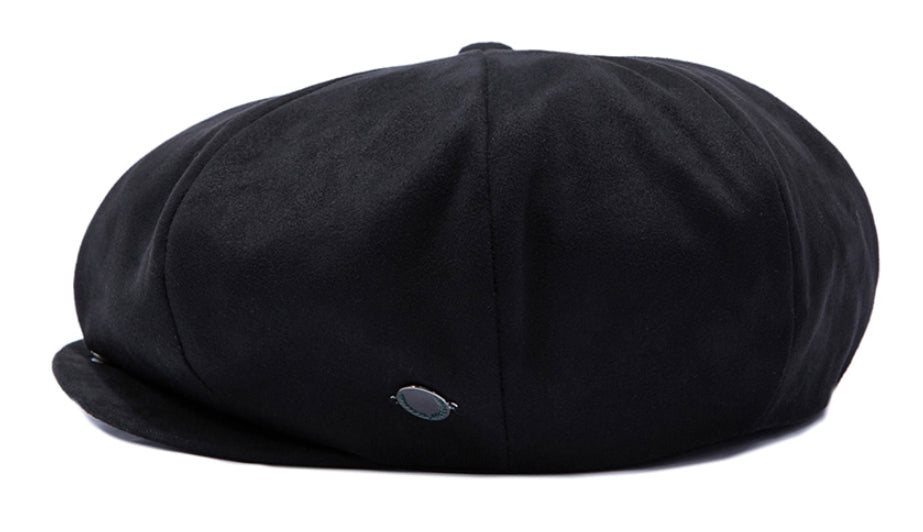 ロマンティッククラウン(ROMANTIC CROWN)  LAUREL LOGO SUEDE NEWS BOY CAP_BLACK
