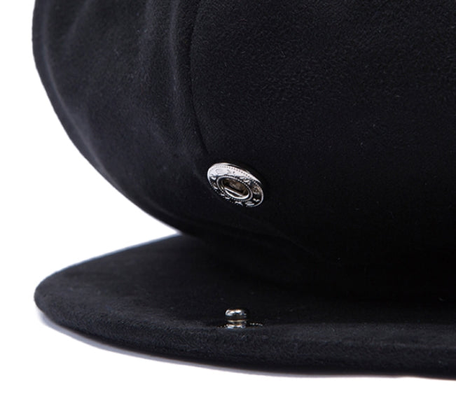 ロマンティッククラウン(ROMANTIC CROWN)  LAUREL LOGO SUEDE NEWS BOY CAP_BLACK
