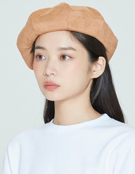 ロマンティッククラウン(ROMANTIC CROWN)  LAUREL LOGO SUEDE NEWS BOY CAP_BROWN