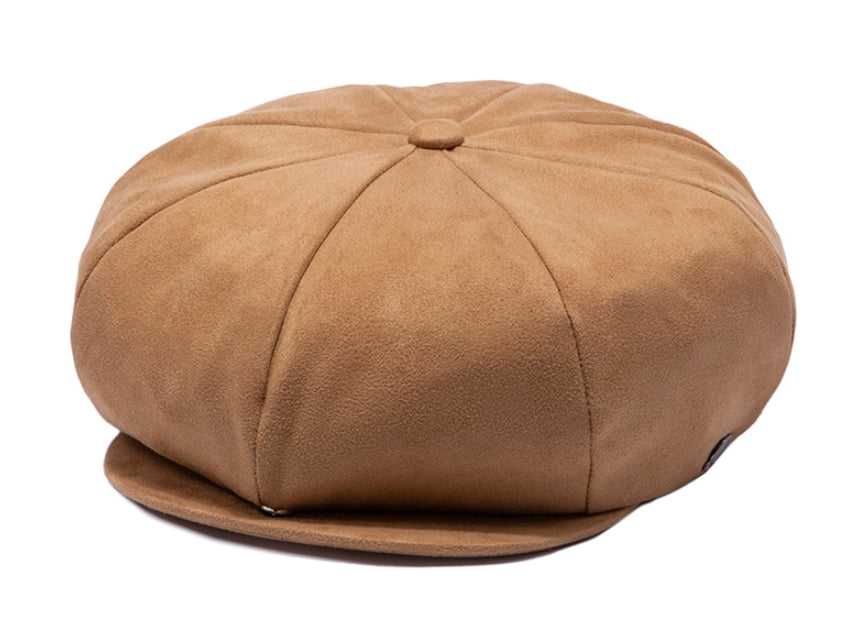 ロマンティッククラウン(ROMANTIC CROWN)  LAUREL LOGO SUEDE NEWS BOY CAP_BROWN