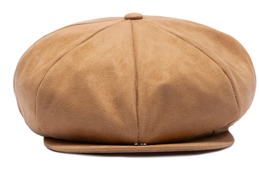 ロマンティッククラウン(ROMANTIC CROWN)  LAUREL LOGO SUEDE NEWS BOY CAP_BROWN
