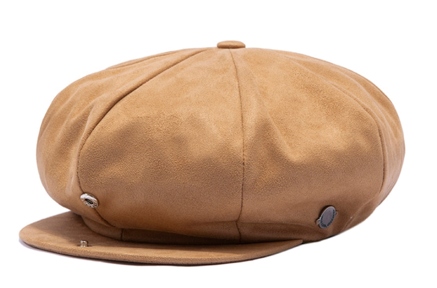 ロマンティッククラウン(ROMANTIC CROWN)  LAUREL LOGO SUEDE NEWS BOY CAP_BROWN
