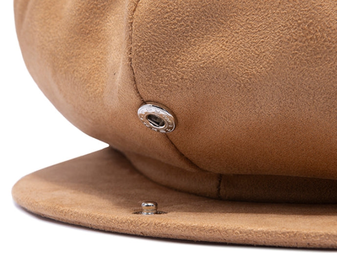 ロマンティッククラウン(ROMANTIC CROWN)  LAUREL LOGO SUEDE NEWS BOY CAP_BROWN