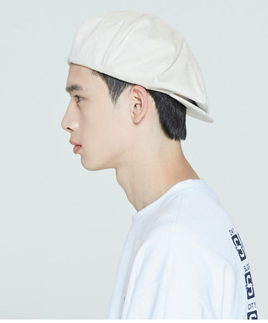 ロマンティッククラウン(ROMANTIC CROWN)  LAUREL LOGO SUEDE NEWS BOY CAP_OATMEAL