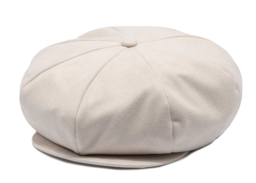ロマンティッククラウン(ROMANTIC CROWN)  LAUREL LOGO SUEDE NEWS BOY CAP_OATMEAL