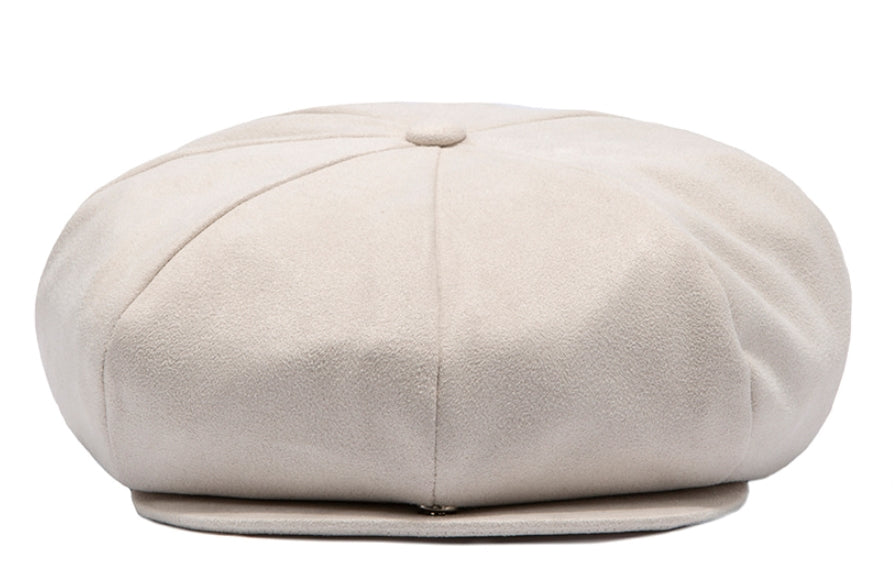 ロマンティッククラウン(ROMANTIC CROWN)  LAUREL LOGO SUEDE NEWS BOY CAP_OATMEAL
