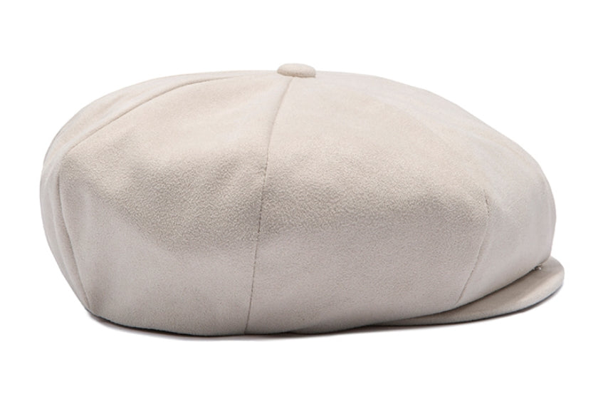 ロマンティッククラウン(ROMANTIC CROWN)  LAUREL LOGO SUEDE NEWS BOY CAP_OATMEAL