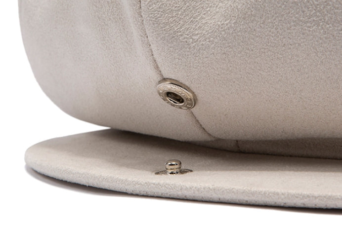 ロマンティッククラウン(ROMANTIC CROWN)  LAUREL LOGO SUEDE NEWS BOY CAP_OATMEAL