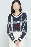 ロマンティッククラウン(ROMANTIC CROWN)  SUNDAY SYNDROME CHAIN KNITWEAR_NAVY