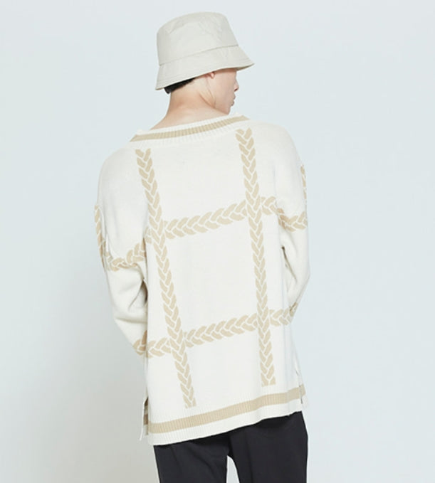 ロマンティッククラウン(ROMANTIC CROWN)  SUNDAY SYNDROME CHAIN KNITWEAR_OATMEAL