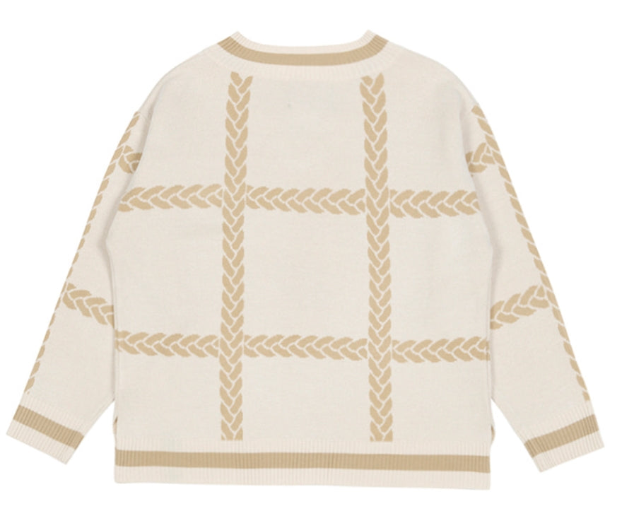 ロマンティッククラウン(ROMANTIC CROWN)  SUNDAY SYNDROME CHAIN KNITWEAR_OATMEAL
