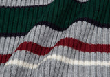 ロマンティッククラウン(ROMANTIC CROWN)  STRIPED RIBBED KNITWEAR_GREY