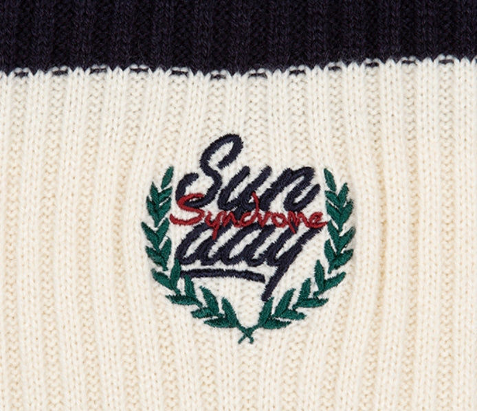 ロマンティッククラウン(ROMANTIC CROWN)  STRIPED RIBBED KNITWEAR_OATMEAL